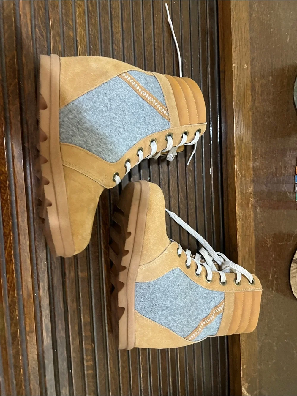 Serra Tan Suede Lace-Up Ankle Boots